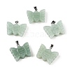 Natural Green Aventurine Carved Butterfly Pendants G-N342-01E-1