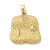 Rack Plating Brass Micro Pave Cubic Zirconia Pendants KK-U027-23G-1