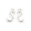 Silver Color Plated Alloy Letter Pendants PALLOY-J718-01S-S-1