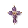 Natural Amethyst Pendants PALLOY-JF02885-04-1