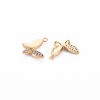 Brass Micro Pave Clear Cubic Zirconia Charms KK-S364-098-2