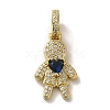 Rack Plating Brass Micro Pave Clear Cubic Zirconia Pendants KK-R158-02B-G-1