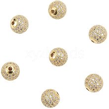 Brass Cubic Zirconia Beads ZIRC-NB0001-10