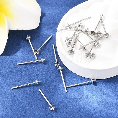 Tarnish Resistant 304 Stainless Steel Stud Earring Findings STAS-Q036-1-1