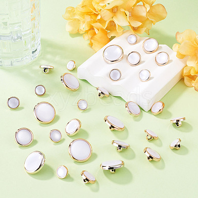 50Pcs 5 Styles Plastic Shank Buttons BUTT-TA0001-63-1