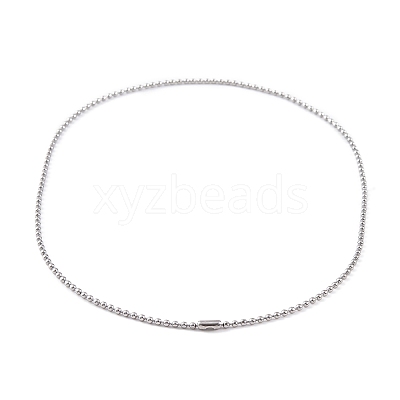 Non-Tarnish 304 Stainless Steel Ball Chain Necklaces for Women NJEW-G135-01E-P-1