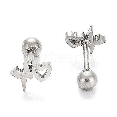 Tarnish Resistant 201 Stainless Steel Barbell Cartilage Earrings EJEW-R147-40-1