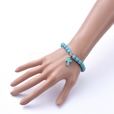 Stretch Charm Bracelets BJEW-JB05234-05-1