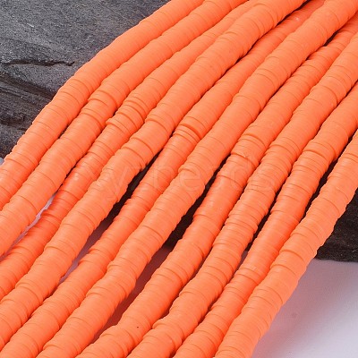 Flat Round Handmade Polymer Clay Beads CLAY-R067-8.0mm-12-1