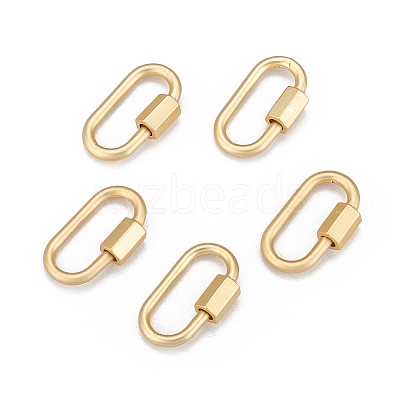 Brass Screw Carabiner Lock Charms X-ZIRC-G160-11G-1