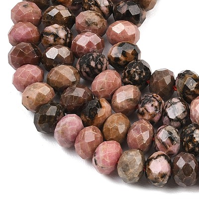 Natural Rhodonite Beads Strands G-C259-A25-5x8mm-1