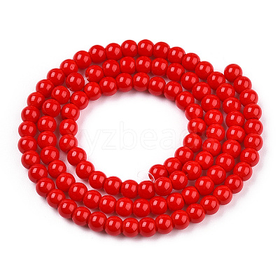 Opaque Solid Color Glass Beads Strands LS-GLAA-T032-P4mm-04-1