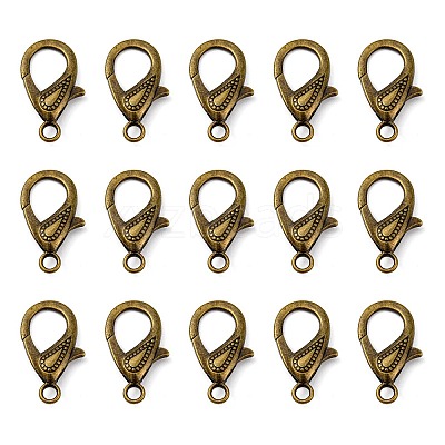 Tibetan Style Alloy Lobster Claw Clasps LS-PALLOY-O027-AB01-1