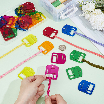 30Pcs 6 Colors Acrylic Floss Bobbin AJEW-FH0008-68-1