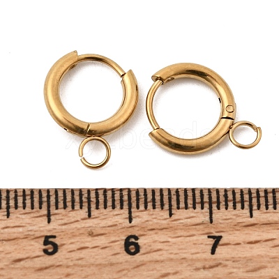 Stainless Steel Huggie Hoop Earring Findings STAS-J400-36A-G-1