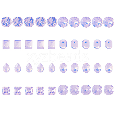 40Pcs 8 Styles K9 Glass Rhinestone Cabochons MRMJ-DC0001-02-1