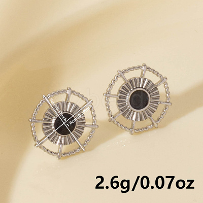 Vintage French Style 304 Stainless Steel Sun Stud Earrings BK1028-1-1