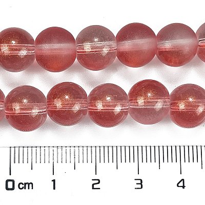 Frosted Transparent Glass Bead Strands GLAA-P065-10mm-06-1