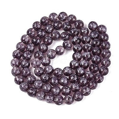 Transparent Half Spray Painted Glass Beads Strands GLAA-Q110-02A-10-1