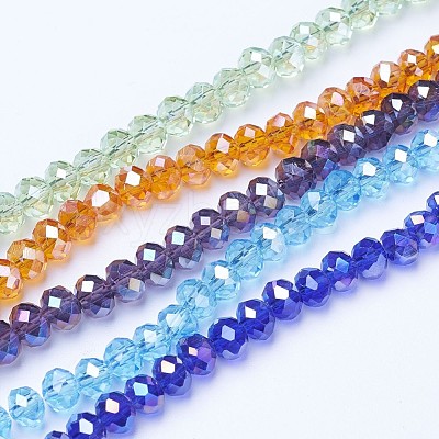 Electroplate Glass Beads Strands EGLA-A034-T6mm-B-1