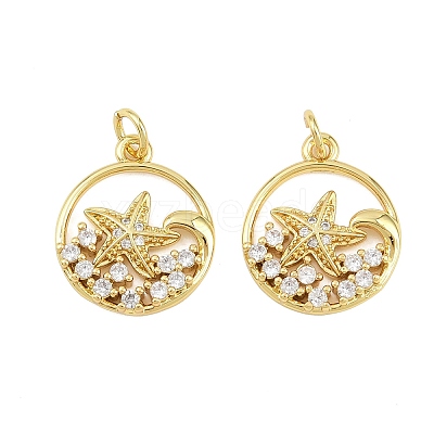Brass Micro Pave Cubic Zirconia Pendants KK-D005-06D-G-1