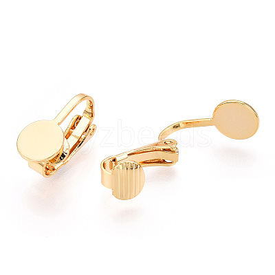 Brass Clip-on Earring Findings KK-WH0065-14G-1