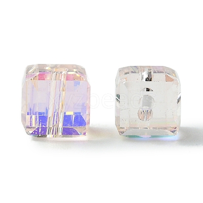 100Pcs Transparent Electroplate Glass Beads GLAA-K064-08A-AB05-1
