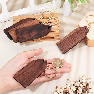 Walnut Wood Pendant Keychains KEYC-TAC0034-06E-1