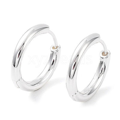 Rack Plating Brass Huggie Hoop Earrings EJEW-B027-04S-1