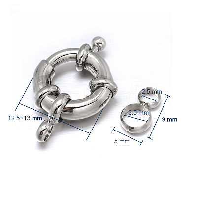 Brass Spring Ring Clasps KK-L082C-01P-1