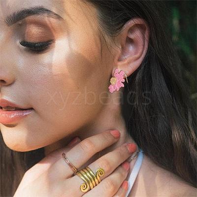 Vintage Flower Stud Earrings for Women JE1095D-1