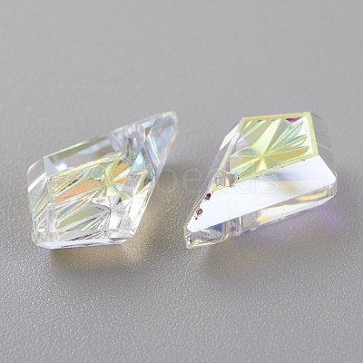 Embossed Glass Rhinestone Pendants GLAA-J101-01A-001AB-1