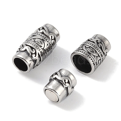 Tibetan Style 316 Surgical Stainless Steel Magnetic Clasps Hand Polished STAS-P362-12B-AS-1