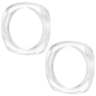 2Pcs Imitation Marble Acrylic Bangle for Women BJEW-UN0001-69A-1