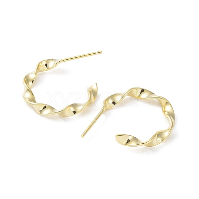 925 Sterling Silver Stud Earrings EJEW-K258-22G-1