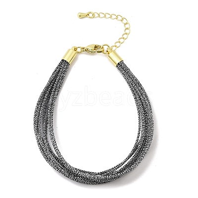 Polyester Metallic Braided Multi-strand Cord Bracelet for Bracelet Making BJEW-H642-02G-03-1