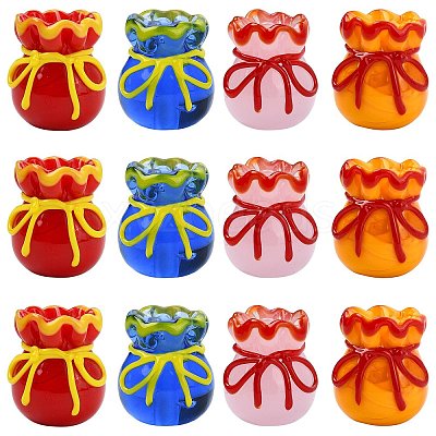 12Pcs 4 Colors Imitation Jade Glass Beads GLAA-CJ0002-97-1
