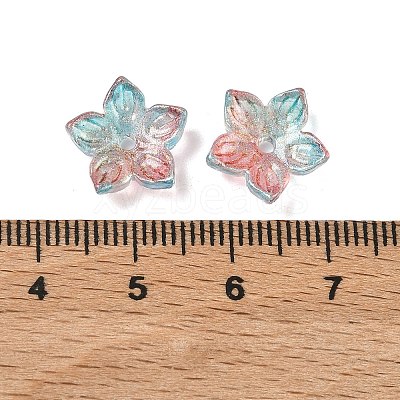 Two Tone Transparent Glass Bead Cap GLAA-H041-01J-1