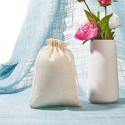 Burlap Packing Pouches Drawstring Bags ABAG-BC0001-02-1