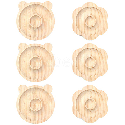 2Pcs 2 Styles Beech Wooden Bangle & Bracelet & Finger Ring & Beads Display Holder Tray AJEW-YW0001-26-1