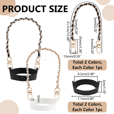 2Pcs 2 Colors Silicone Cup Handle Strap AJEW-PH0011-90-1