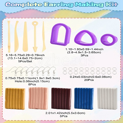 DIY Polymer Clay Dangle Earring Making Kits DIY-YWC0005-05B-1