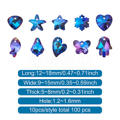 Glass Rhinestone Pendants YS-TAC0007-01A-1