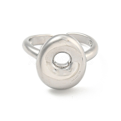 Brass Letter Open Cuff Rings for Women RJEW-G313-01O-P-1