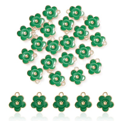 Light Gold Plated Alloy Enamel Pendants ENAM-YW0002-20F-1