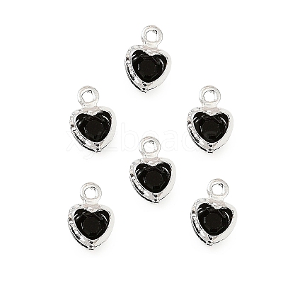 Heart Brass Glass Charms LS-KK-S385-01S-01-1