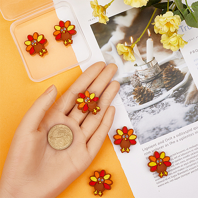 10Pcs Thanksgiving Day Food Grade Eco-Friendly Silicone Beads SIL-SP0001-10-1
