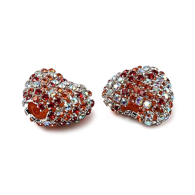 Sparkling Acrylic Heart Beads with Rhinestone Embellishment OACR-NH0001-02A-01-1