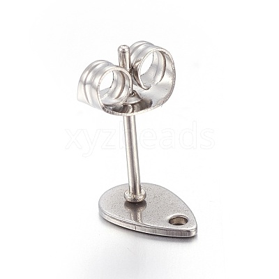 Non-Tarnish 304 Stainless Steel Stud Earring Findings STAS-L211-05A-P-1