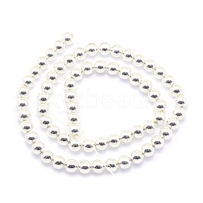 Electroplate Non-magnetic Synthetic Hematite Beads Strands G-L485-01G-S-1